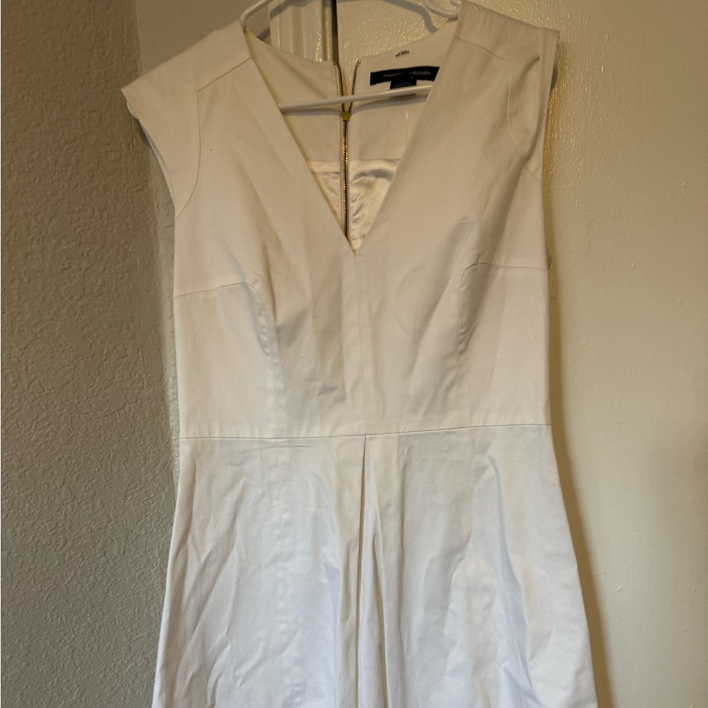French Connection Ivory V-Neck Dress